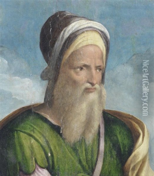 A Bearded Saint Oil Painting - Benvenuto Tisi da Garofalo