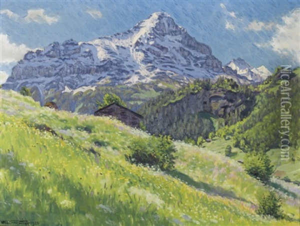 Morgenstimmung Bei Grindelwald Oil Painting - Waldemar Theophil Fink