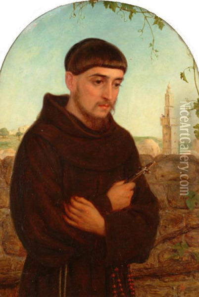 A Franciscan Monk In The Holy Land Oil Painting - William Gale