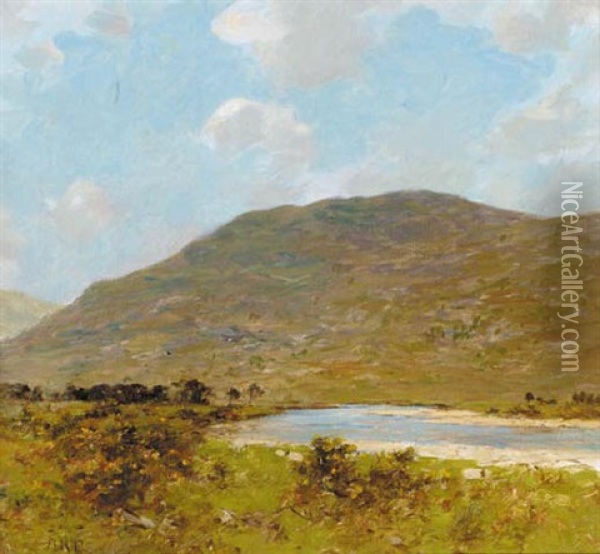 Upper Reaches Of The Spey Oil Painting - Alexander Kellock Brown