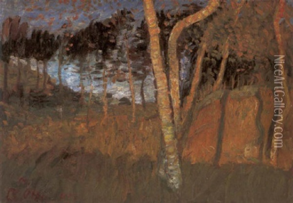 Birken In Der Herbstsonne Oil Painting - Otto Modersohn