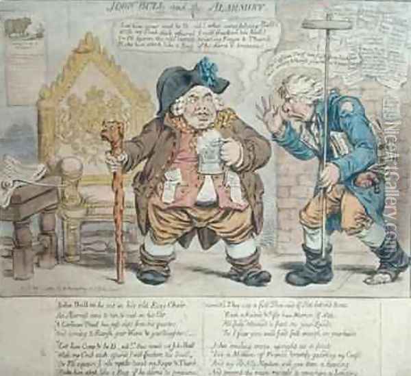 John Bull and the Alarmist Oil Painting - James Gillray