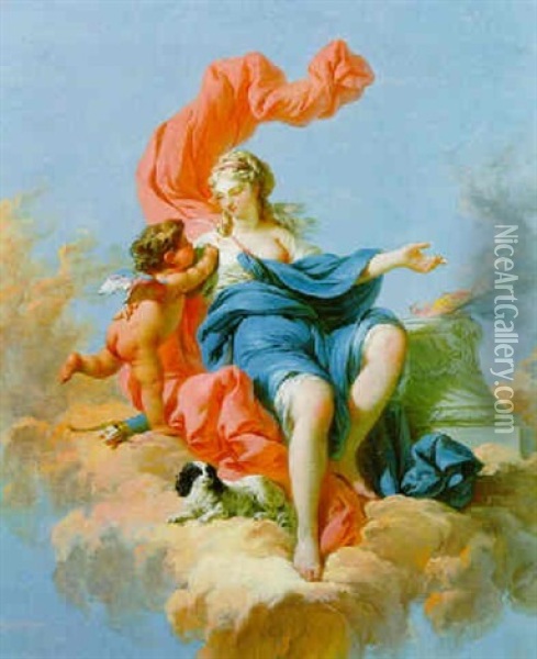 Allegorie De La Fidelite Oil Painting - Charles Dominique Joseph Eisen