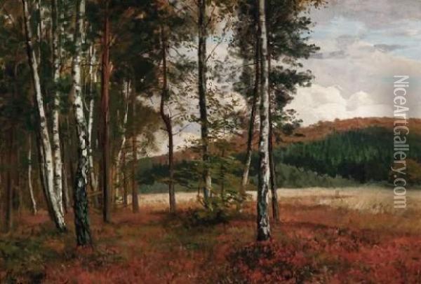 Birchforest Near Hoenebach Oil Painting - Fritz Von Wille