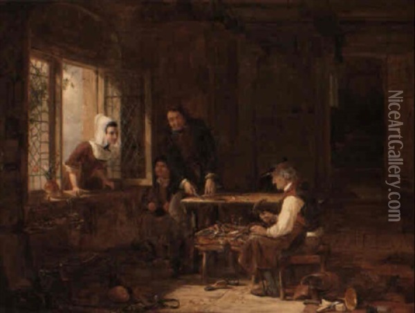 The Cobbler Oil Painting - Frederick Goodall