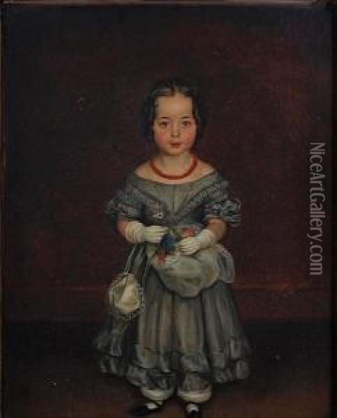 Portrait Of Mary Anne Nevile As A Child Oil Painting - Matthew Shepperson