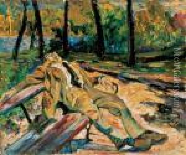 In The Park Oil Painting - Hugo Scheiber