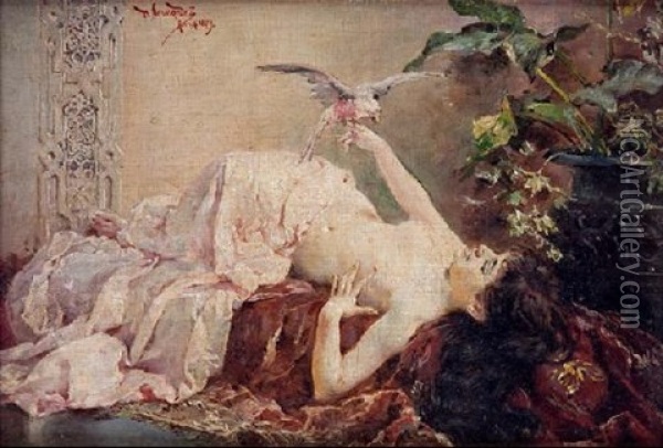Desnudo Femenino Oil Painting - Daniel Hernandez Morillo