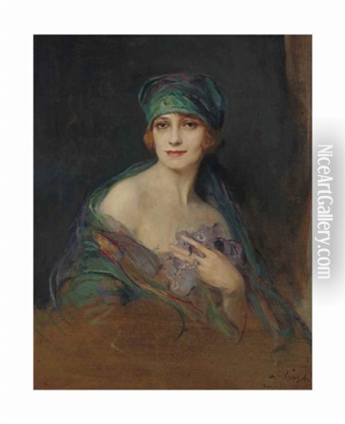 Portrait De La Princesse Donna Maria Ruspoli (1888-1976), Duchesse De Gramont Oil Painting - Philip Alexius De Laszlo