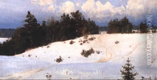 Winter Landscape Oil Painting - Vasili Dimitrievich Polenov