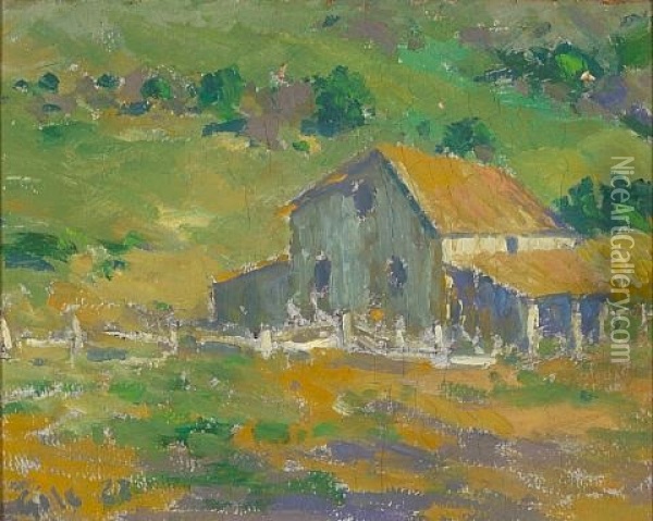 The Barn (+ Tree And Shed, Verso) Oil Painting - Selden Connor Gile