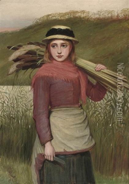 The Reed Cutter Oil Painting - Charles Sillem Lidderdale