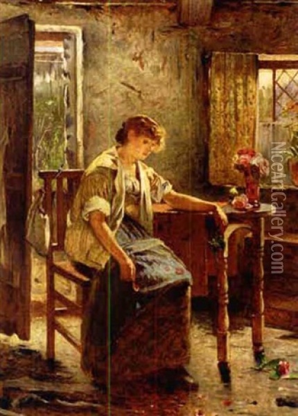 Lost In Thought Oil Painting - Carlton Alfred Smith