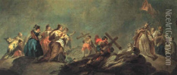 Die Auffindung Des Heiligen Kreuzes Durch Die Kaiserin Helena Oil Painting - Martino Altomonte