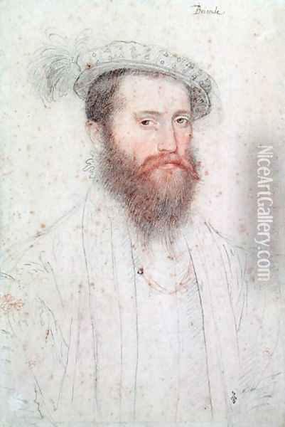 Portrait of Pierre de Cluys, Lord of Briande, c.1551 Oil Painting - (studio of) Clouet