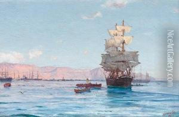 Port Of Iquique, Chile Oil Painting - Thomas Jacques Somerscales