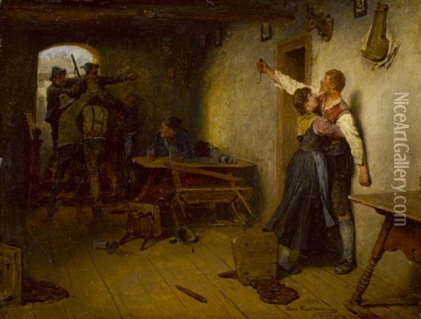 Eine Strittige Angelegenheit Oil Painting - Hugo Wilhelm Kauffmann