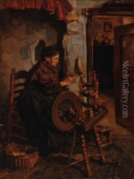 Spinster Oil Painting - Johannes Evert Akkeringa