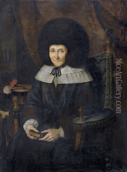 Portrat Der Johanna Von Bonstetten Geb. Manuel Oil Painting - Johann Duenz