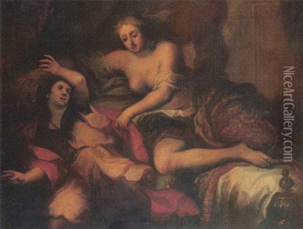 Joseph And Potiphar's Wife Oil Painting - Francesco del Cairo