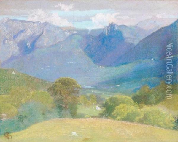 Paesaggio Montano Oil Painting - Giovanni Sottocornola