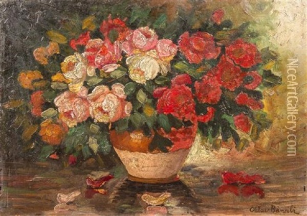 Floral Still Life Oil Painting - Octav Bancila