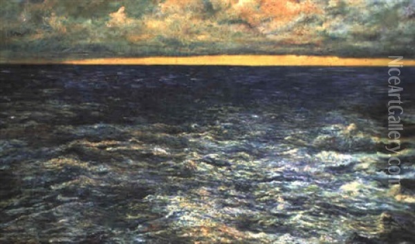 El Mar Oil Painting - Joaquin Clausell