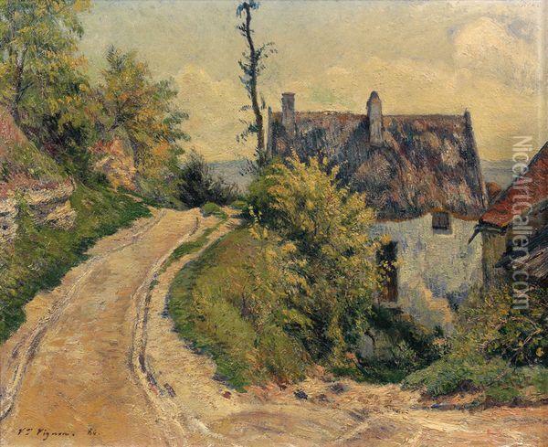 Le Chemin Du Village Oil Painting - Claude Vignon