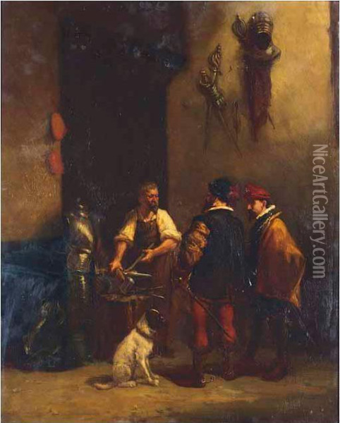 The Blacksmith Oil Painting - Joseph Lieb