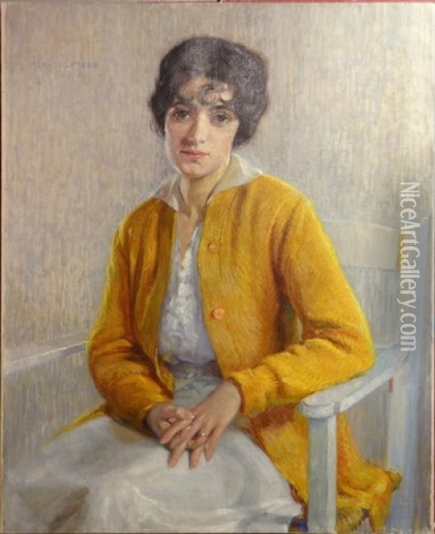 Portrait De Dame Assise Oil Painting - Marcel Hess