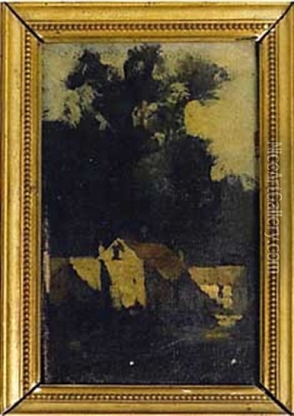 Paysage De Campagne (+ Another Similar; 2 Works) Oil Painting - Theodule Ribot