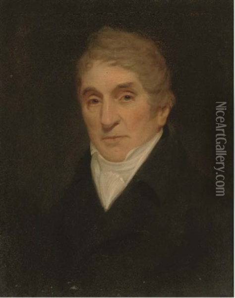 Portrait Of Samuel Thornton (1755-1838), Bust-length, In A Black Coat Oil Painting - Thomas Phillips