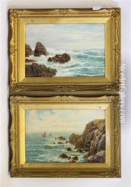 Cornish Coastal Scenes (pair) Oil Painting - David James
