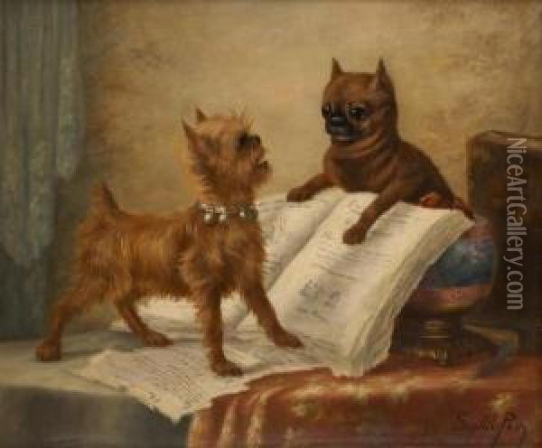 Les Chiens Erudits Oil Painting - Sophie Pir