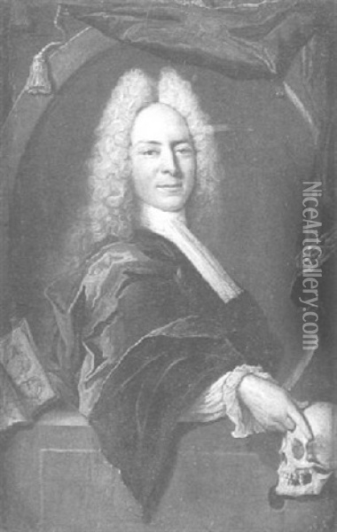 Portrait Von Johann Rodolphus Zwingerus Oil Painting - Johann Rudolf Huber the Elder