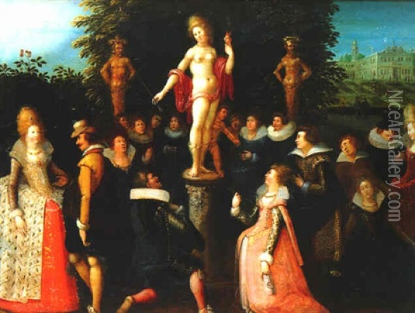 Le Triomphe De Venus Oil Painting - Louis de Caullery