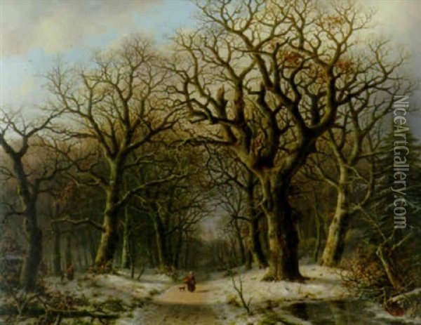 In The Woods Oil Painting - Everardus Benedictus Gregorius Pagano Mirani