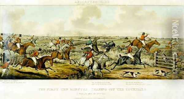 The First Ten Minutes, The Leicestershires, engraved by Henry Alken 1785-1851 1825 Oil Painting - Paul, John Dean