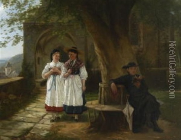 Die Musestunde Oil Painting - Theodor Koeppen