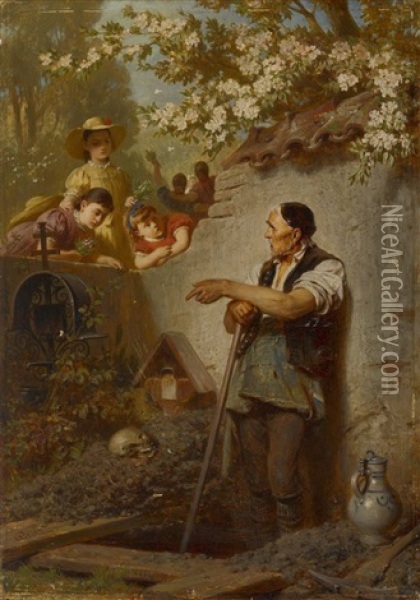 Memento Mori Oil Painting - Karl Theodor von Piloty