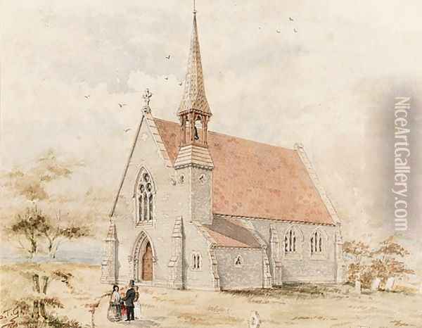 Church, South Australia Oil Painting - Samuel Thomas Gill