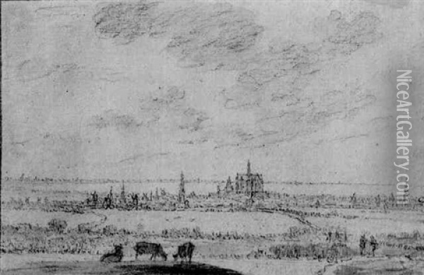 A Distant View Of Haarlem From The Dunes Oil Painting - Jacob Van Ruisdael