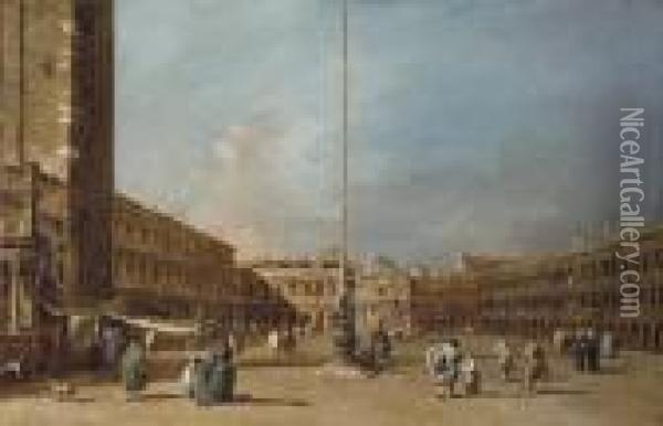 The Piazza San Marco, Venice, Looking West Towards S. Geminiano Oil Painting - Francesco Guardi