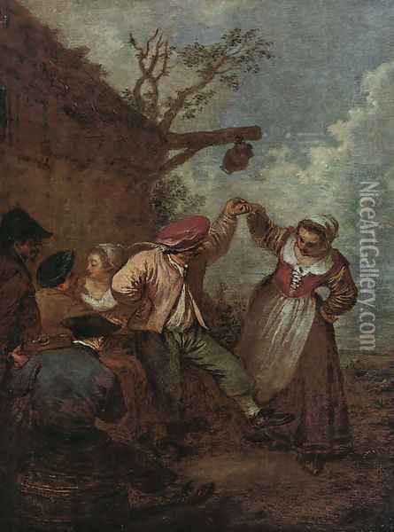 Peasant Dance Oil Painting - Jean-Antoine Watteau