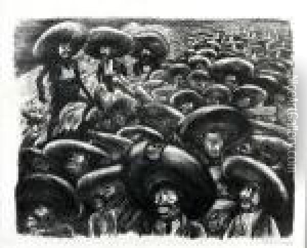 Zapatistas Oil Painting - Jose Clemente Orozco
