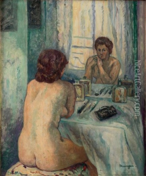 Le Reflet, Monique Oil Painting - Henri Charles Manguin
