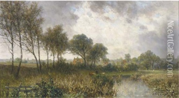 A Pond In A Meadow Oil Painting - Euphrosine Beernaert