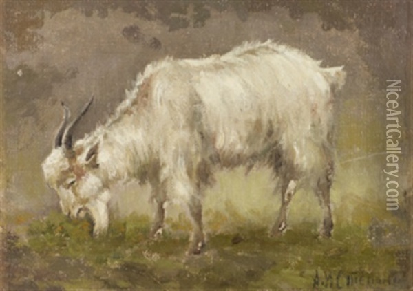 A Goat Oil Painting - Alexandr Nikoalevich Stepanov