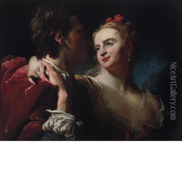 A Loving Glance Oil Painting - Pierre Louis Goudreaux