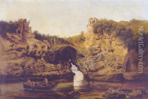 Fischer An Der Suditalienischen Steilkuste Oil Painting - Josef Rebell